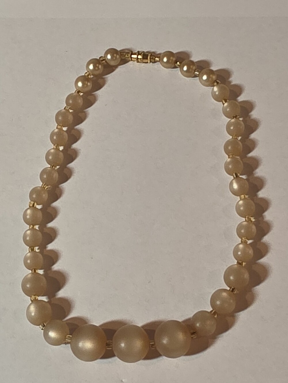 Vintage Classic Cream Pearl Bead Necklace - Women Jewelry